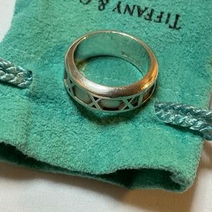 Vintage Tiffany & Co. Sterling Silver 1995 Roman Numerals Atlas Ring Size 5.75